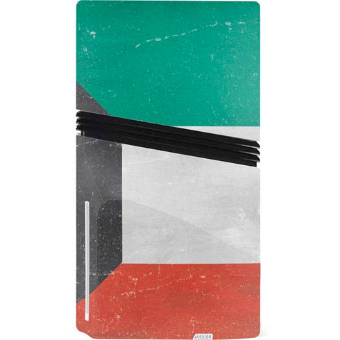 Kuwait Flag Distressed PS5 Pro Disk Bundle Skin