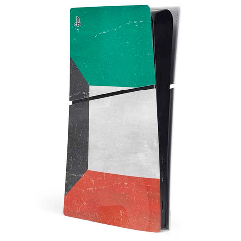 Kuwait Flag Distressed PS5 Slim Digital Edition Console Skin