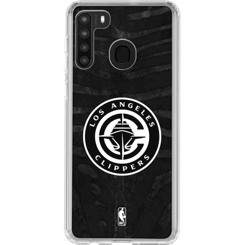 NBA LA Clippers Animal Print Galaxy A21 Clear Case
