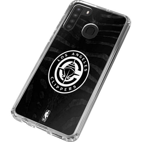 NBA LA Clippers Animal Print Galaxy A21 Clear Case