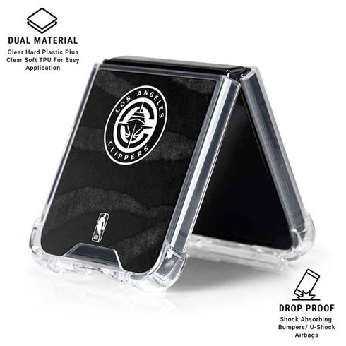 NBA LA Clippers Animal Print Galaxy Z Flip7 Clear Case