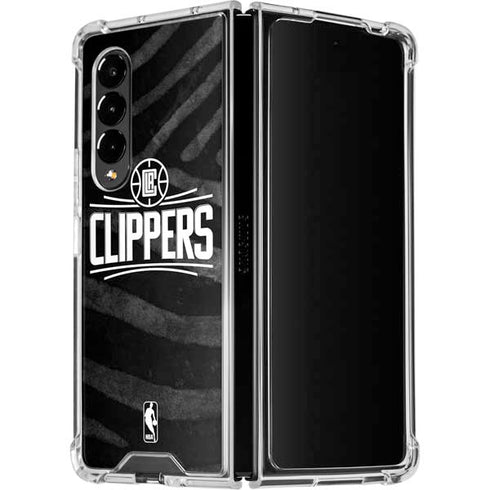 NBA LA Clippers Animal Print Galaxy Z Fold4 5G Clear Case