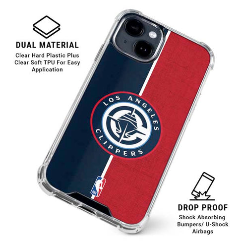NBA LA Clippers Canvas iPhone 14 Plus Clear Case