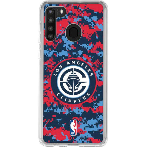 NBA LA Clippers Digi Camo Galaxy A21 Clear Case