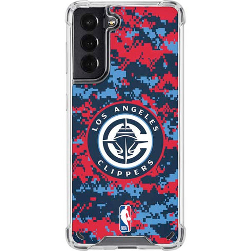 NBA LA Clippers Digi Camo Galaxy S21 5G Clear Case