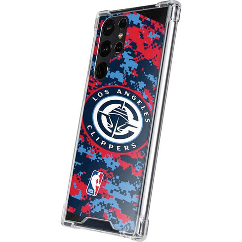 NBA LA Clippers Digi Camo Galaxy S22 Ultra Clear Case