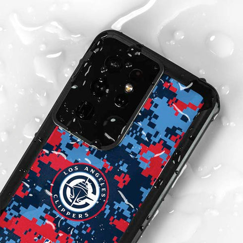 NBA LA Clippers Digi Camo Galaxy S24 Ultra Waterproof Case