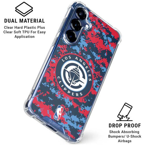 NBA LA Clippers Digi Camo Galaxy S25 Clear Case