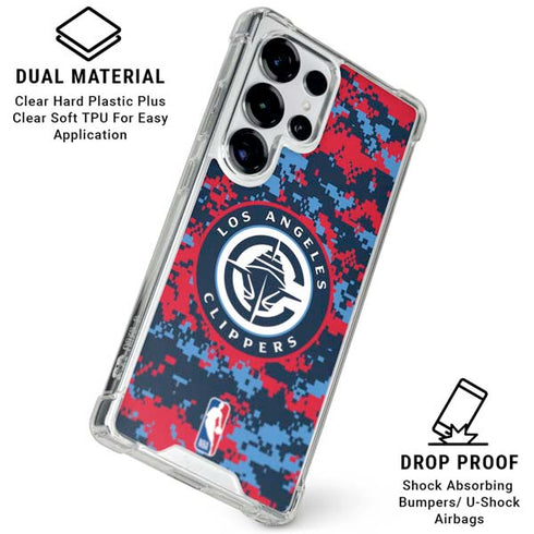 NBA LA Clippers Digi Camo Galaxy S25 Ultra Clear Case