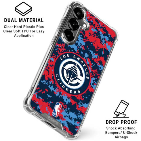 NBA LA Clippers Digi Camo Galaxy S26 Plus Clear Case