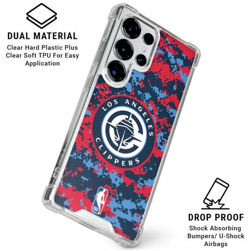 NBA LA Clippers Digi Camo Galaxy S26 Ultra Clear Case
