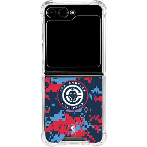NBA LA Clippers Digi Camo Galaxy Z Flip5 5G Clear Case