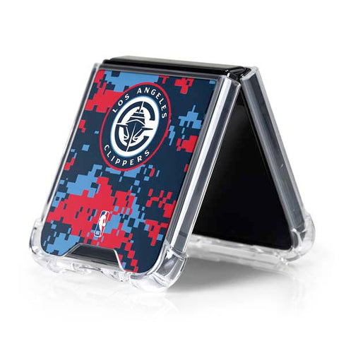 NBA LA Clippers Digi Camo Galaxy Z Flip5 5G Clear Case