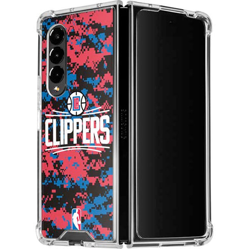NBA LA Clippers Digi Camo Galaxy Z Fold4 5G Clear Case