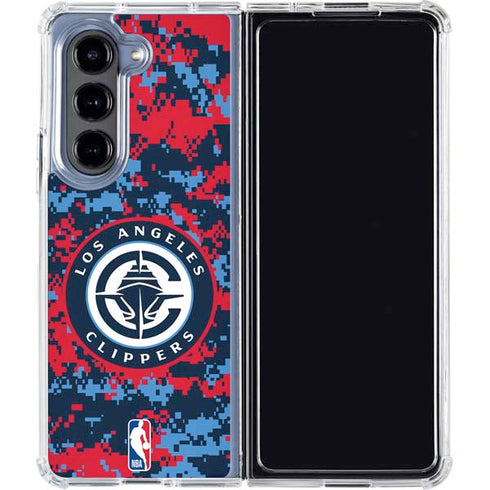 NBA LA Clippers Digi Camo Galaxy Z Fold5 5G Clear Case