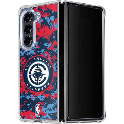 NBA LA Clippers Digi Camo Galaxy Z Fold5 5G Clear Case