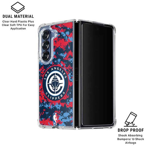 NBA LA Clippers Digi Camo Galaxy Z Fold6 Clear Case