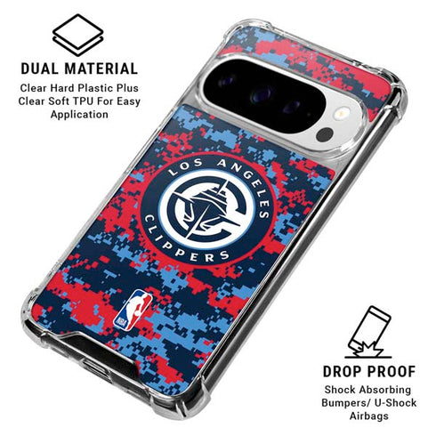 NBA LA Clippers Digi Camo Google Pixel 10 Pro XL Clear Case