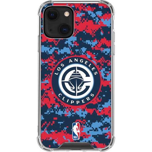 NBA LA Clippers Digi Camo iPhone 13 Clear Case