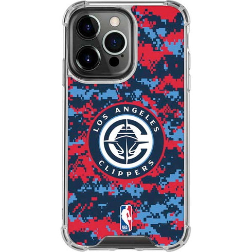 NBA LA Clippers Digi Camo iPhone 13 Pro Clear Case