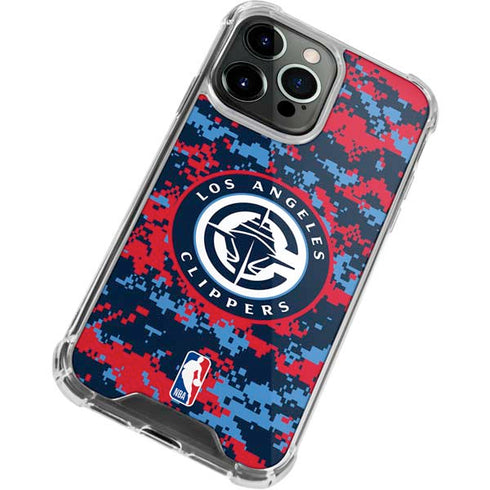 NBA LA Clippers Digi Camo iPhone 14 Pro Clear Case