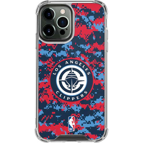 NBA LA Clippers Digi Camo iPhone 14 Pro Max Clear Case