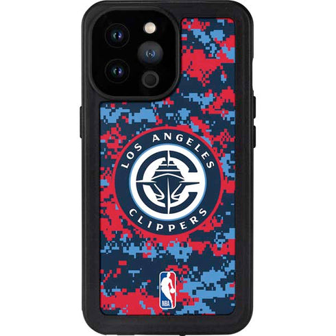 NBA LA Clippers Digi Camo iPhone 14 Pro Max Waterproof Case