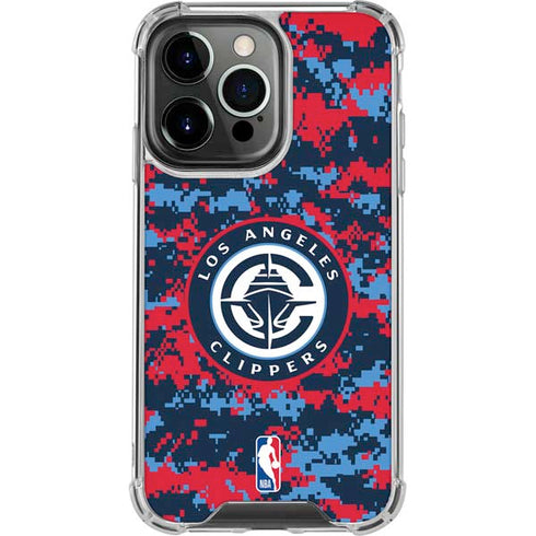 NBA LA Clippers Digi Camo iPhone 15 Pro Max Clear Case