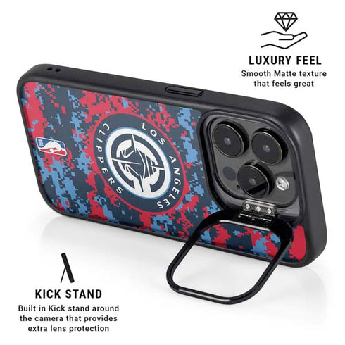 NBA LA Clippers Digi Camo iPhone 15 Pro Max Kickstand Case