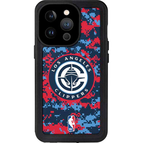 NBA LA Clippers Digi Camo iPhone 15 Pro Waterproof Case