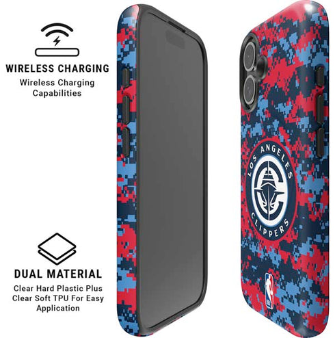 NBA LA Clippers Digi Camo iPhone 16 Magsafe Impact Case