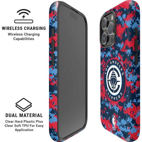NBA LA Clippers Digi Camo iPhone 16 Pro Magsafe Impact Case