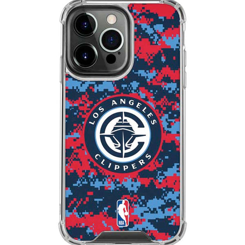 NBA LA Clippers Digi Camo iPhone 16 Pro Max Clear Case