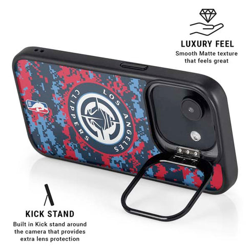 NBA LA Clippers Digi Camo iPhone 16e Kickstand Case