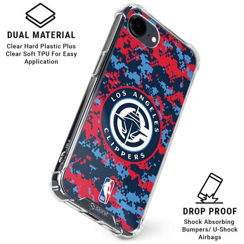 NBA LA Clippers Digi Camo iPhone 16e Clear Case
