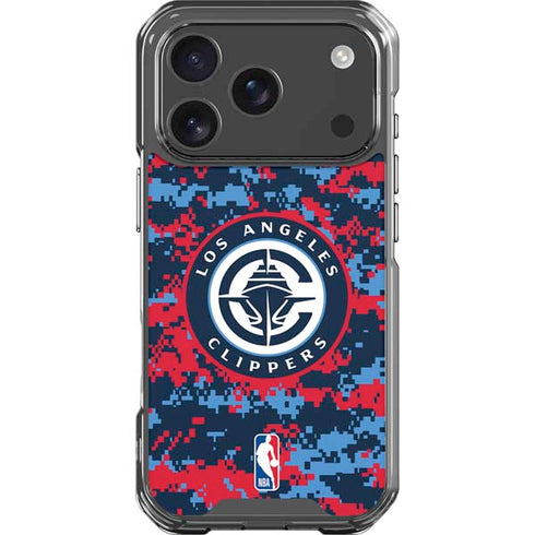 NBA LA Clippers Digi Camo iPhone 18 Pro Clear Case