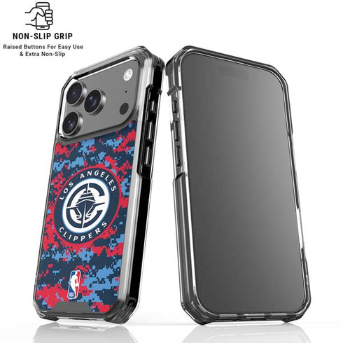 NBA LA Clippers Digi Camo iPhone 18 Pro Clear Case