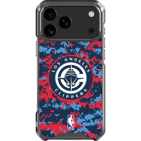 NBA LA Clippers Digi Camo iPhone 18 Pro Max Clear Case