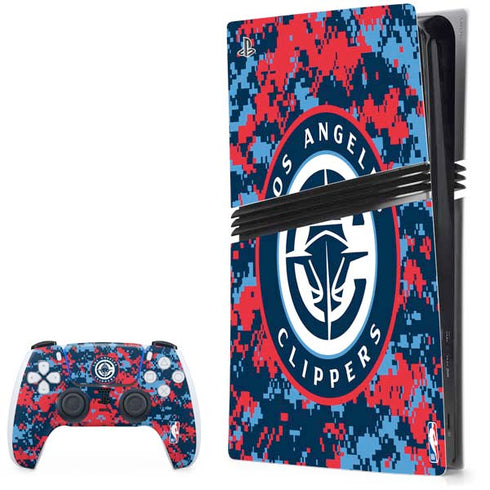 NBA LA Clippers Digi Camo PS5 Pro Bundle Skin