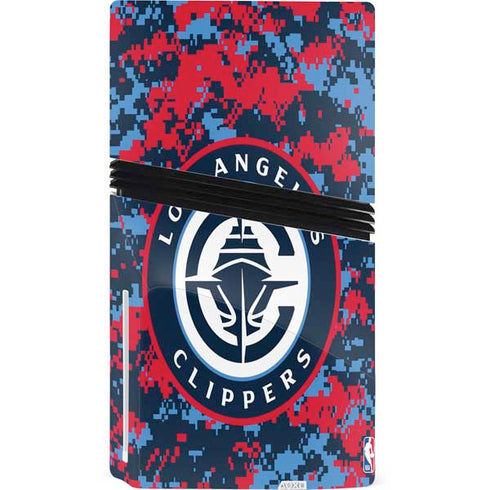NBA LA Clippers Digi Camo PS5 Pro Disk Console Skin