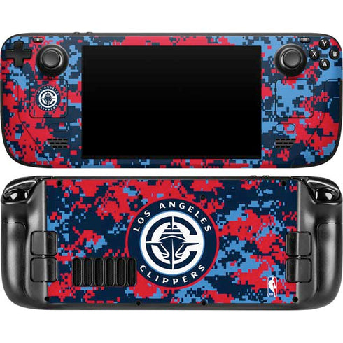 NBA LA Clippers Digi Camo Steam Deck Handheld Gaming Computer OLED Skin