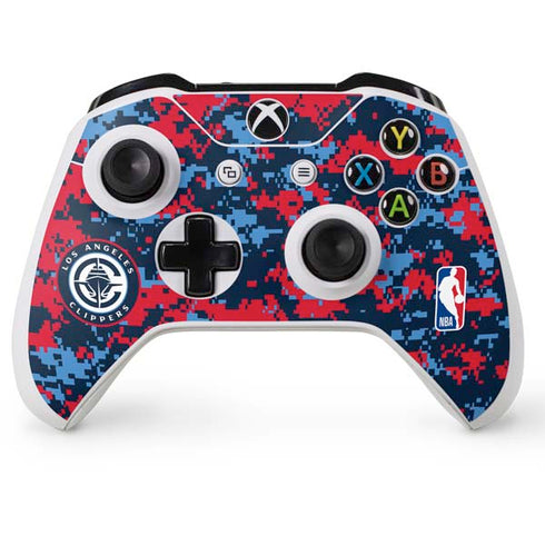 NBA LA Clippers Digi Camo Xbox One S Console and Controller Bundle Skin