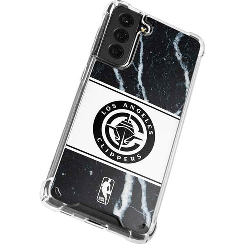 NBA LA Clippers Marble Galaxy S21 5G Clear Case