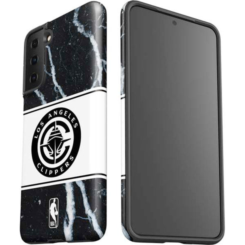 NBA LA Clippers Marble Galaxy S21 FE Pro Case