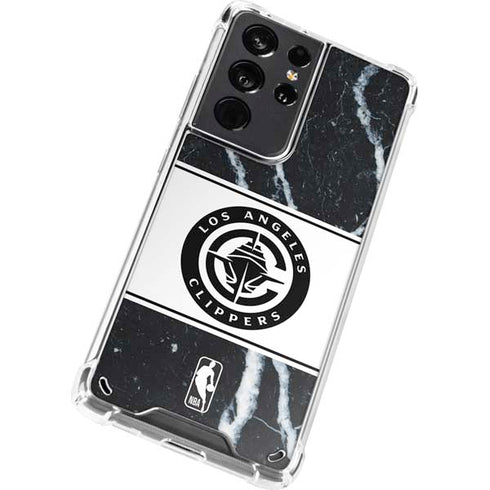 NBA LA Clippers Marble Galaxy S21 Ultra 5G Clear Case