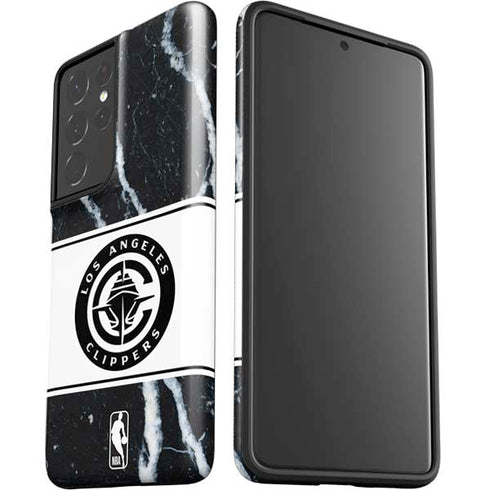 NBA LA Clippers Marble Galaxy S21 Ultra 5G Pro Case