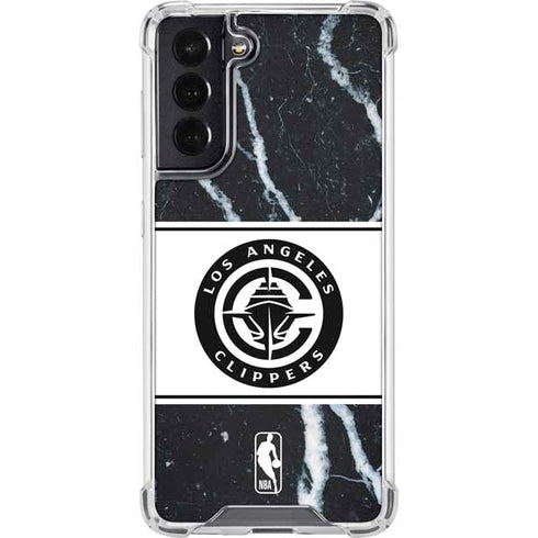 NBA LA Clippers Marble Galaxy S22 Clear Case