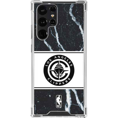 NBA LA Clippers Marble Galaxy S22 Ultra Clear Case