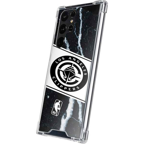 NBA LA Clippers Marble Galaxy S22 Ultra Clear Case