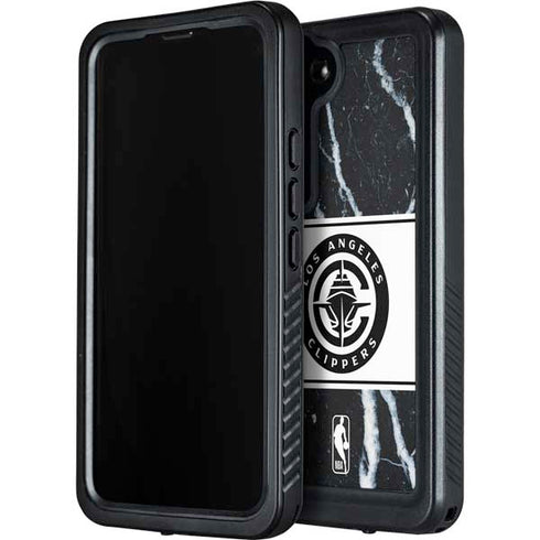 NBA LA Clippers Marble Galaxy S23 Plus Waterproof Case